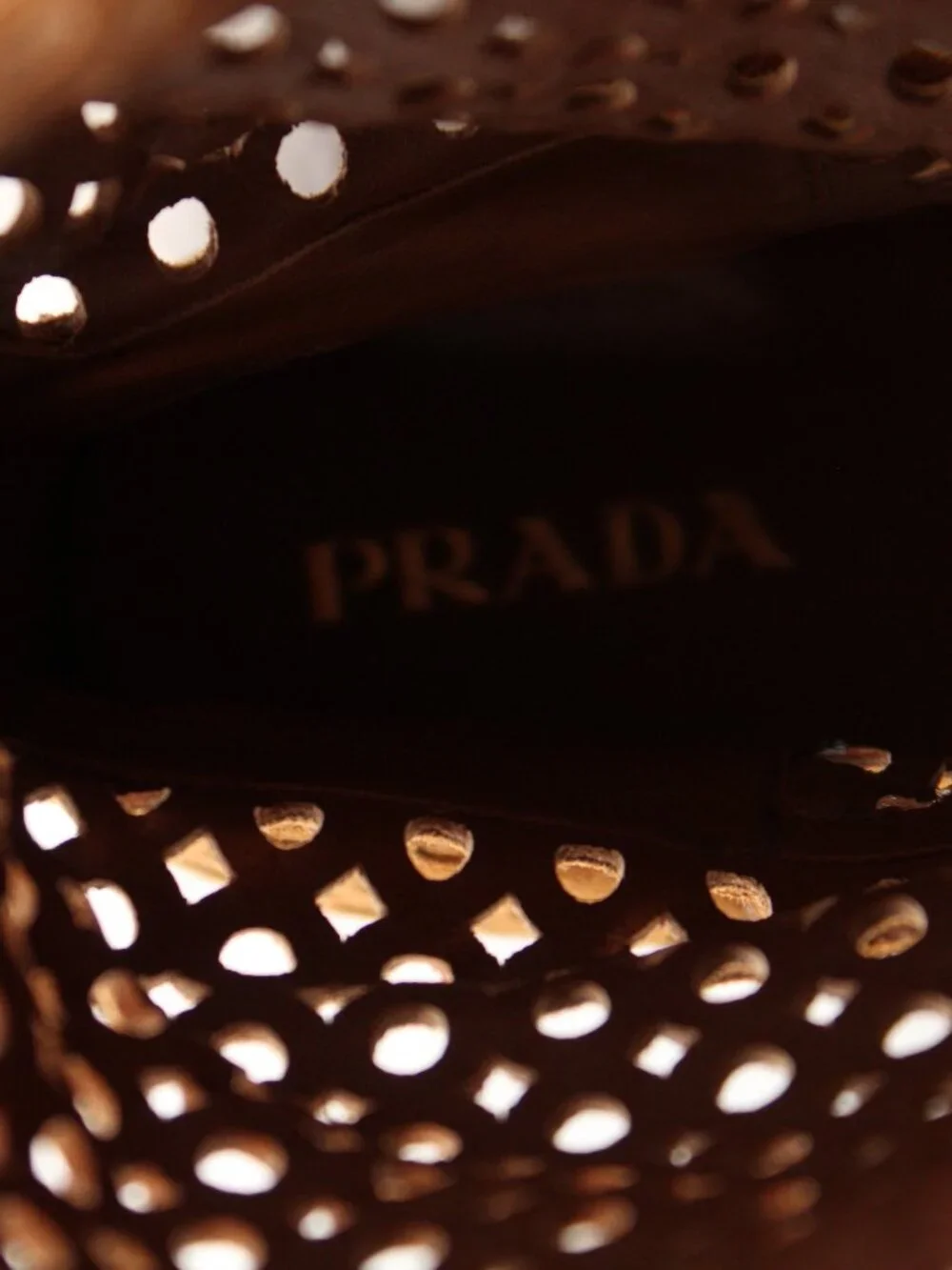 PRADA Brown Suede Leather Perforated Tall Flats Pull On Riding Boots 40